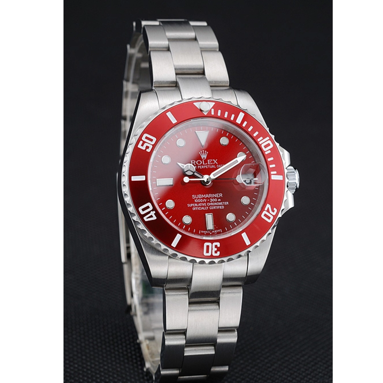 MiroTime 0713 Rolex Submariner Red Dial Stainless Steel Bracelet 1454154